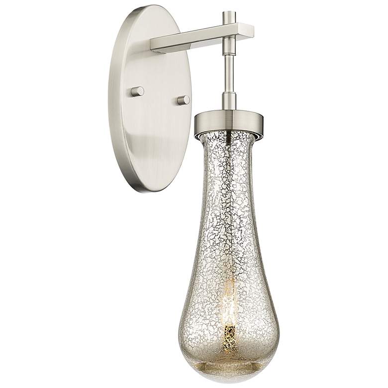 Image 1 Downtown Urban Owego 16 "H Satin Nickel Wall Sconce With Mercury Shade
