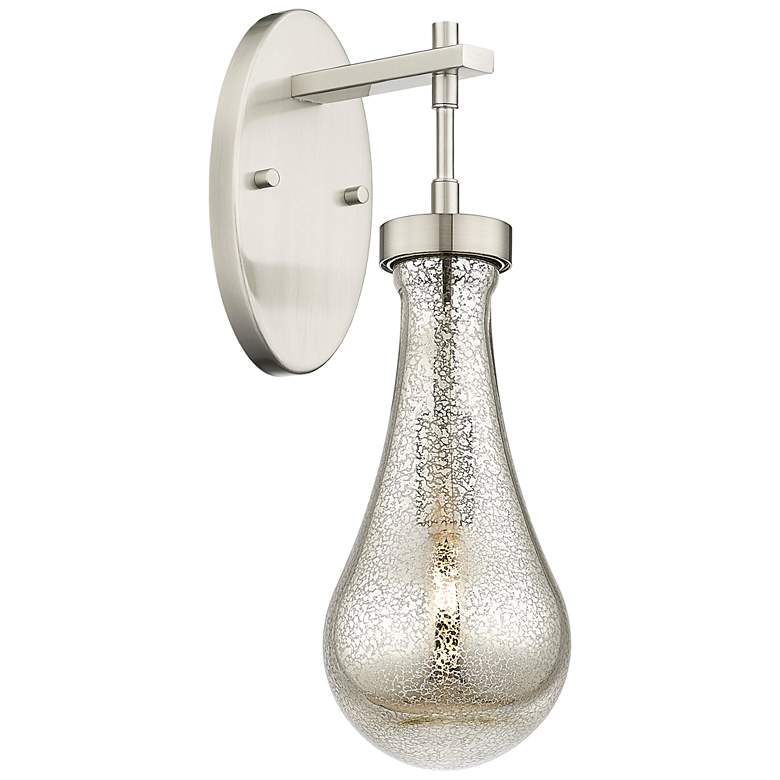 Image 1 Downtown Urban Owego 17 "H Satin Nickel Wall Sconce With Mercury Shade