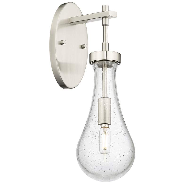 Image 1 Downtown Urban Owego 17 "H Satin Nickel Wall Sconce With Seedy Shade