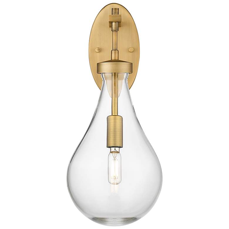 Image 2 Downtown Urban Owego 18 "H Brushed Brass Wall Sconce With Clear Shade more views