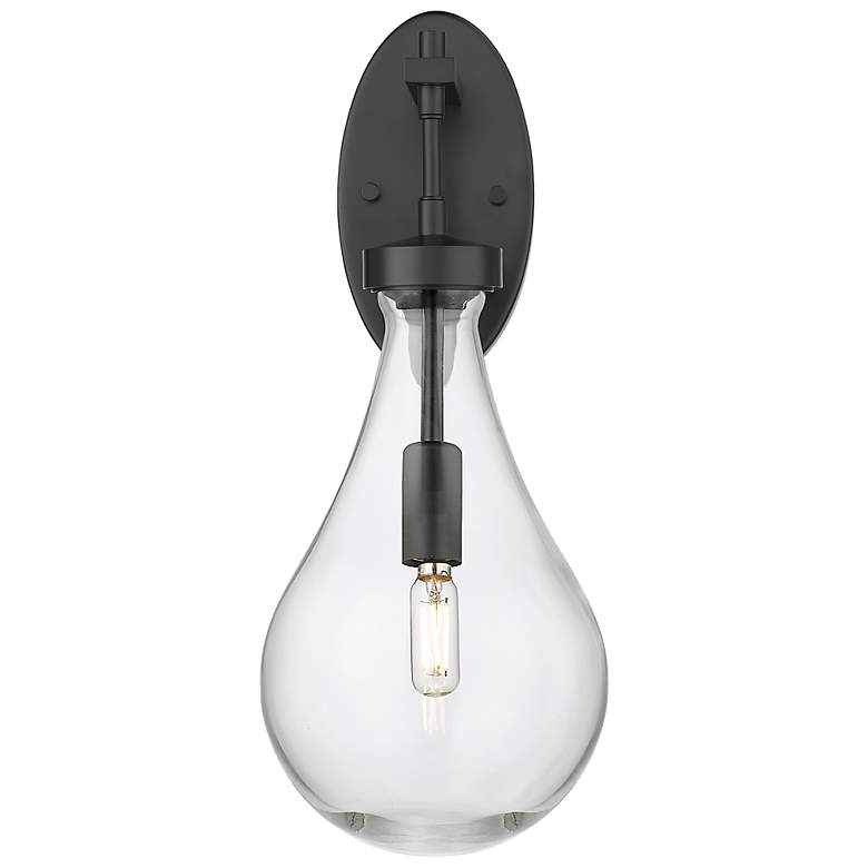 Image 2 Downtown Urban Owego 18 "H Matte Black Wall Sconce With Clear Shade more views