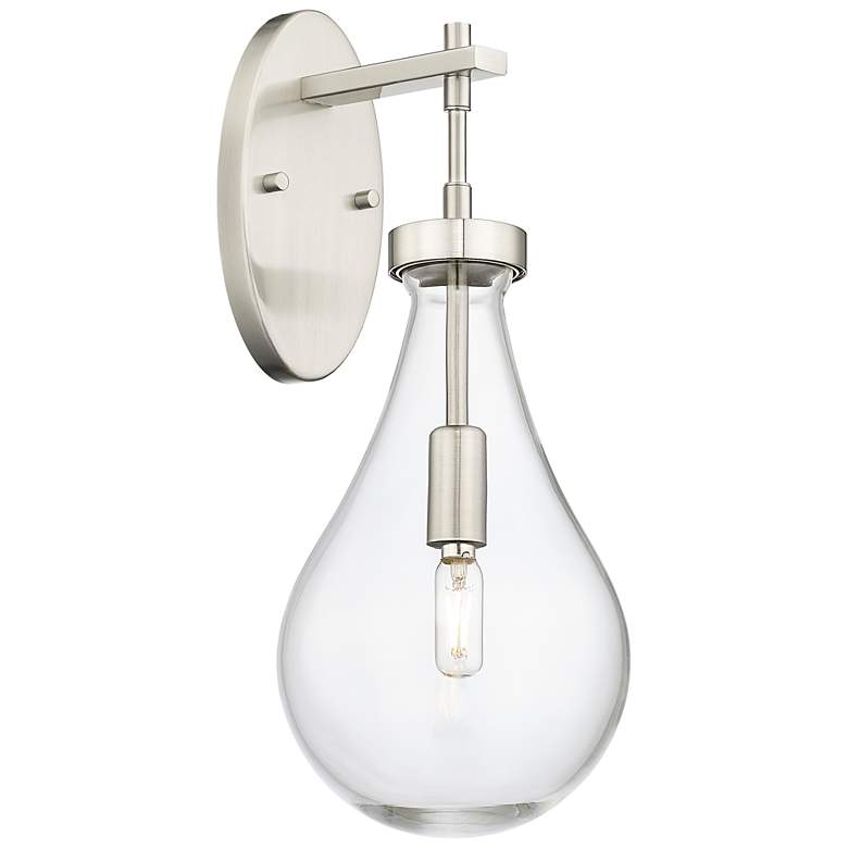 Image 1 Downtown Urban Owego 18 "H Satin Nickel Wall Sconce With Clear Shade