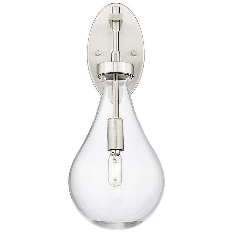 Image 2 Downtown Urban Owego 18 "H Satin Nickel Wall Sconce With Clear Shade more views