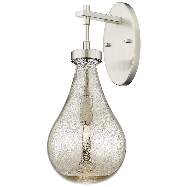 Image 1 Downtown Urban Owego 18 "H Satin Nickel Wall Sconce With Mercury Shade