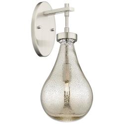Downtown Urban Owego 18 "H Satin Nickel Wall Sconce With Mercury Shade