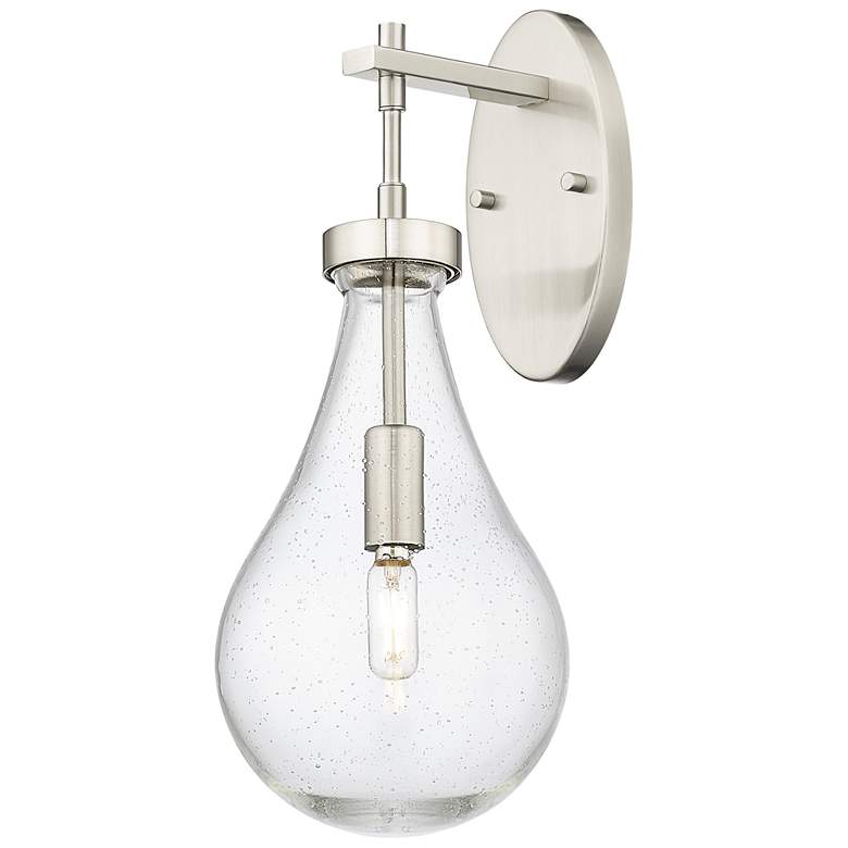Image 1 Downtown Urban Owego 18 "H Satin Nickel Wall Sconce With Seedy Shade
