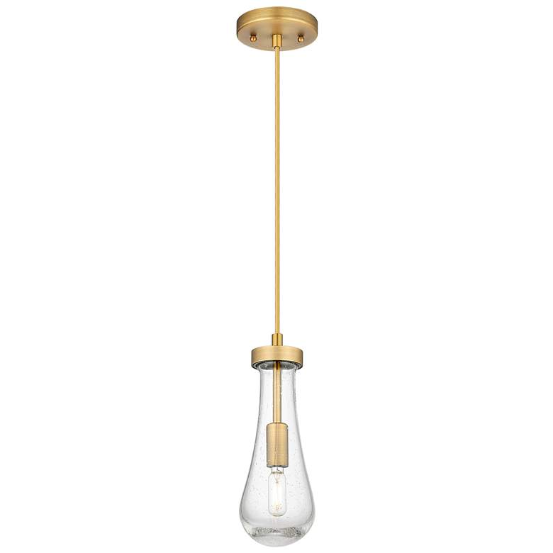 Image 1 Downtown Urban Owego 5 "W Cord Brushed Brass Pendant With Seedy Shade