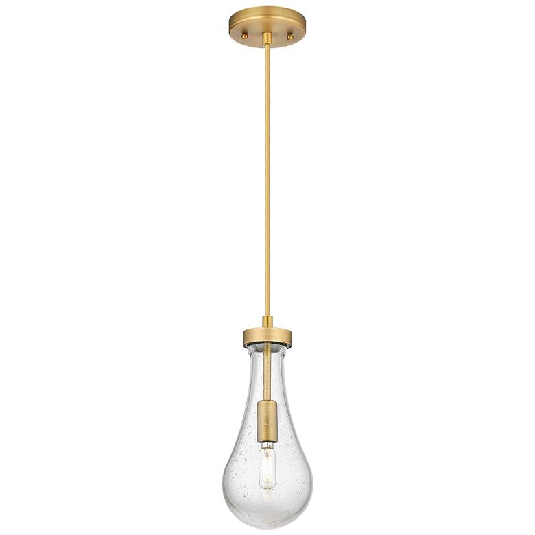 Image 1 Downtown Urban Owego 5 "W Cord Brushed Brass Pendant With Seedy Shade