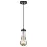 Downtown Urban Owego 5  "W Cord Matte Black Pendant With Mercury Shade