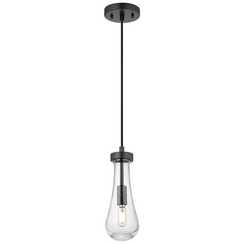 Image 1 Downtown Urban Owego 5 "W Cord Matte Black Pendant With Seedy Shade