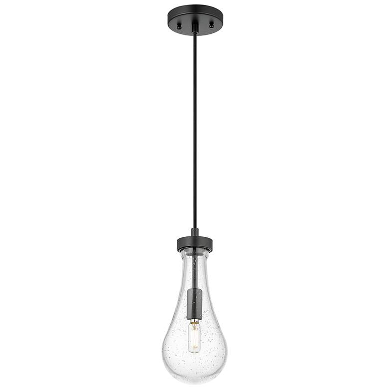 Image 1 Downtown Urban Owego 5 "W Cord Matte Black Pendant With Seedy Shade
