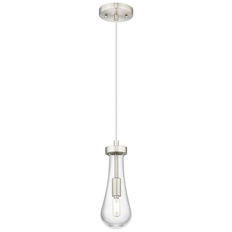 Image 1 Downtown Urban Owego 5 "W Cord Satin Nickel Pendant With Clear Shade