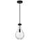 Downtown Urban Owego 7 "W Cord Matte Black Pendant With Clear Shade