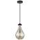 Downtown Urban Owego 7 "W Cord Matte Black Pendant With Mercury Shade