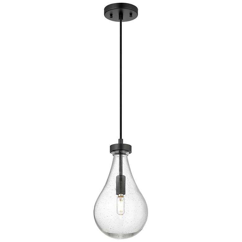 Image 1 Downtown Urban Owego 7 "W Cord Matte Black Pendant With Seedy Shade