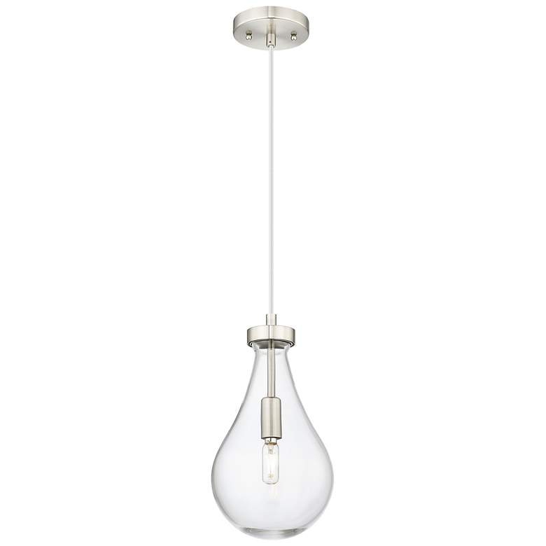 Image 1 Downtown Urban Owego 7 "W Cord Satin Nickel Pendant With Clear Shade