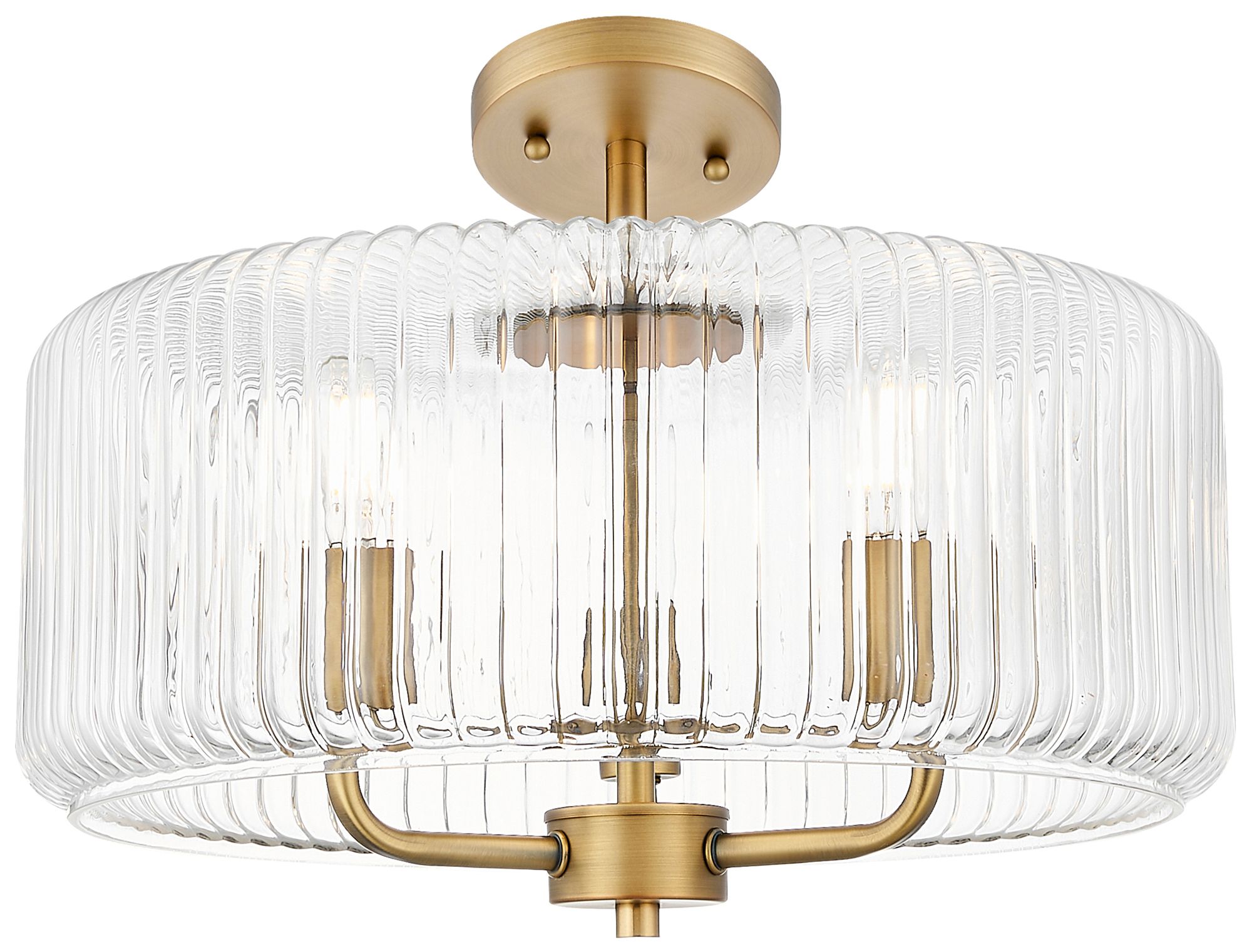 Image 2 Downtown Windsor 16"W 3 Light Brushed Brass Pendant w/ Clear Shade more views