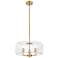 Downtown Windsor 16"W 3 Light Brushed Brass Pendant w/ Clear Shade