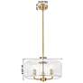 4_Downtown Windsor 16"W 3 Light Brushed Brass Pendant w/ Clear Shade more views