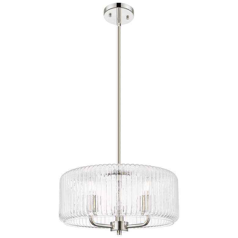 Image 1 Downtown Windsor 16"W 3 Light Polished Nickel Pendant w/ Clear Shade