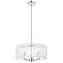 1_Downtown Windsor 16"W 3 Light Polished Nickel Pendant w/ Clear Shade