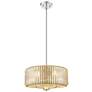 1_Downtown Windsor 16"W 3 Light Satin Nickel Pendant w/ Mercury Shade