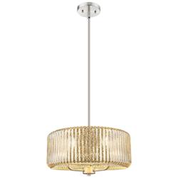 Downtown Windsor 16"W 3 Light Satin Nickel Pendant w/ Mercury Shade