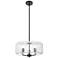 Downtown Windsor 16"W 3 Light Stem Matte Black Pendant w/ Clear Shade