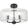 2_Downtown Windsor 16"W 3 Light Stem Matte Black Pendant w/ Clear Shade more views