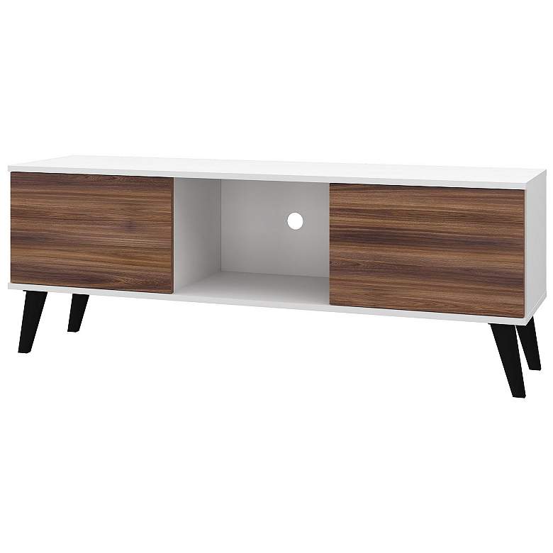 Image 1 Doyers 53.15 TV Stand in White and Nut Brown