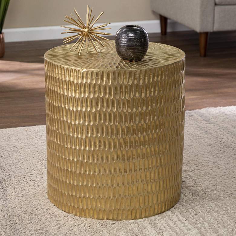 Image 1 Doylin 17" Wide Gold Round Accent Table
