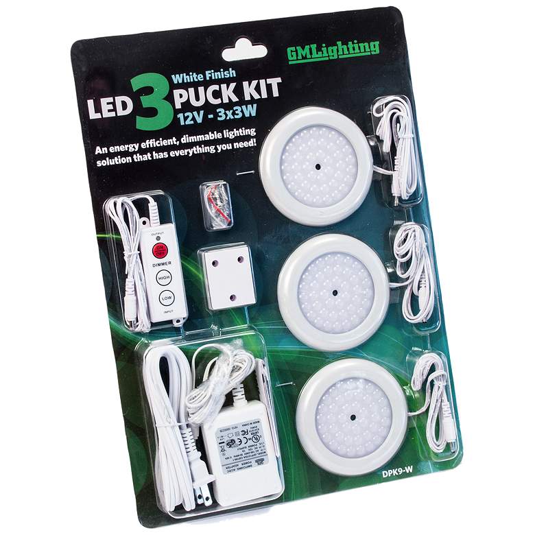 Image 1 DPK Series 3.5 inch Wide White LED 3-Puck Light Kit