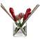 Dracana Red Protea and Red Ginger 21"W Faux Flowers in Vase