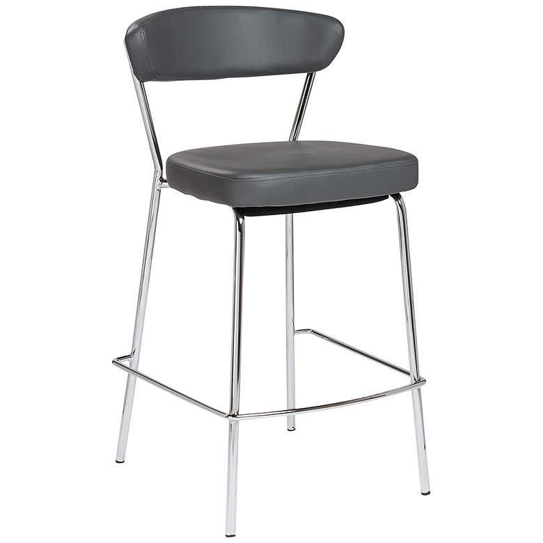 Image 1 Draco 25 1/2 inch Gray Leatherette Counter Stool