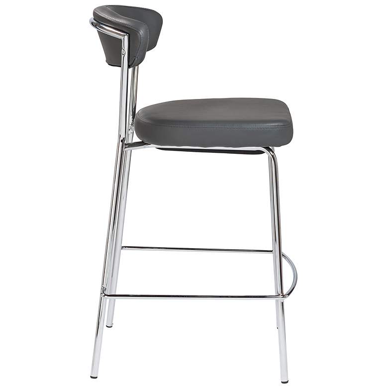 Image 4 Draco 25 1/2 inch Gray Leatherette Counter Stool more views