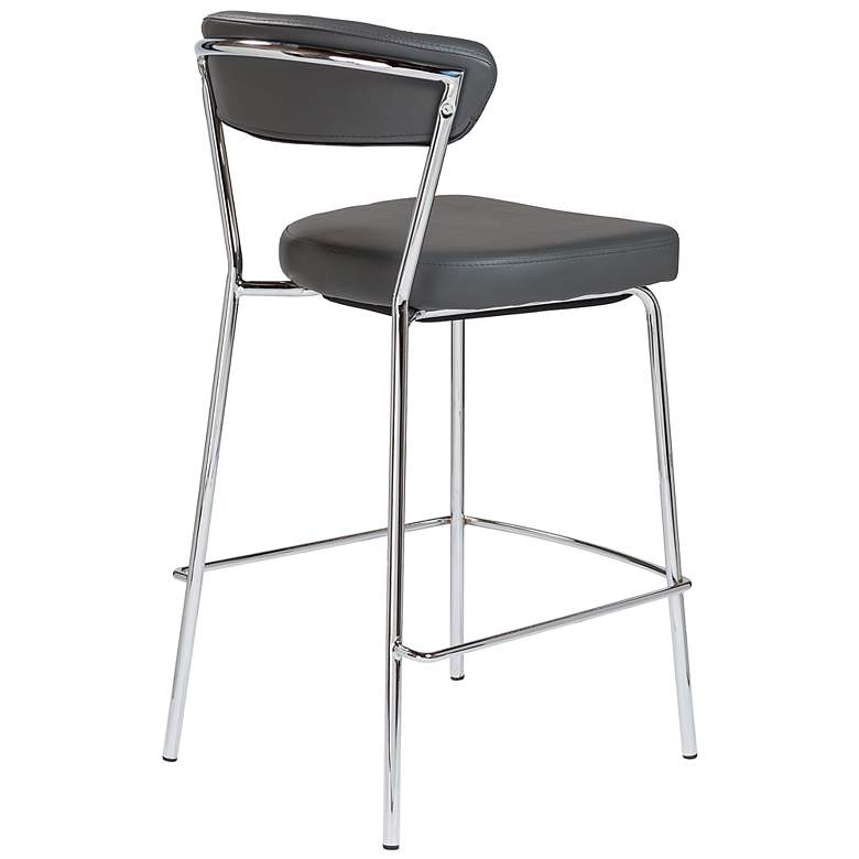 Image 5 Draco 25 1/2 inch Gray Leatherette Counter Stool more views