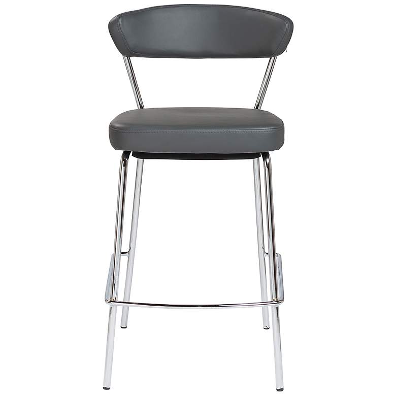 Image 7 Draco 25 1/2 inch Gray Leatherette Counter Stool more views
