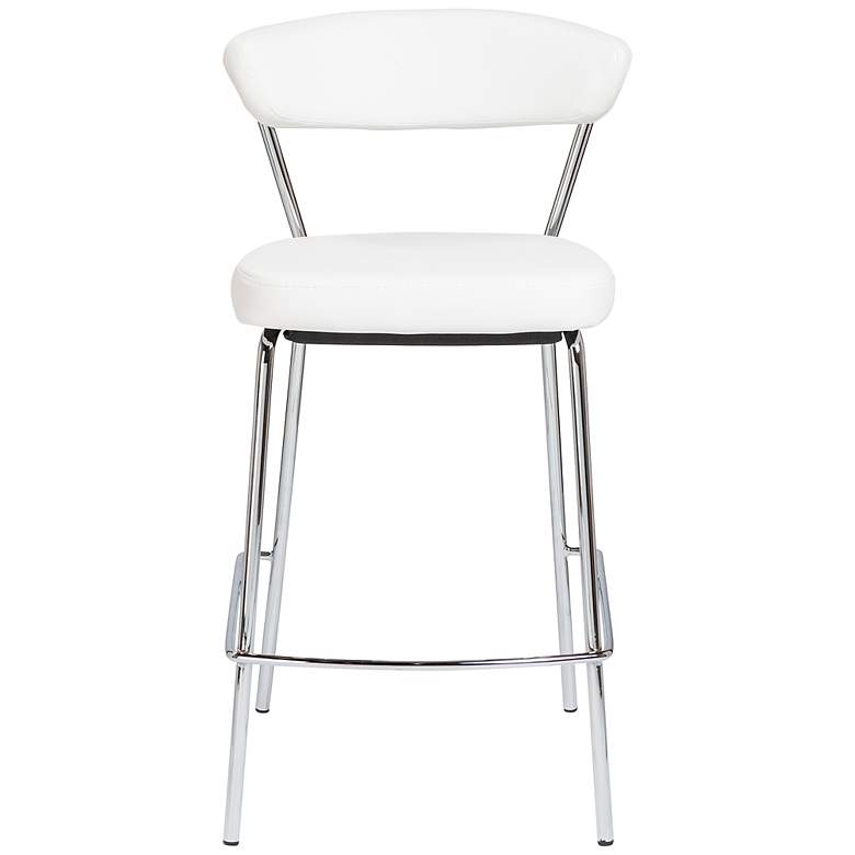 Image 4 Draco 25 1/2" White Leatherette Counter Stools Set of 2 more views