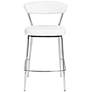 Draco 25 1/2" White Leatherette Counter Stools Set of 2
