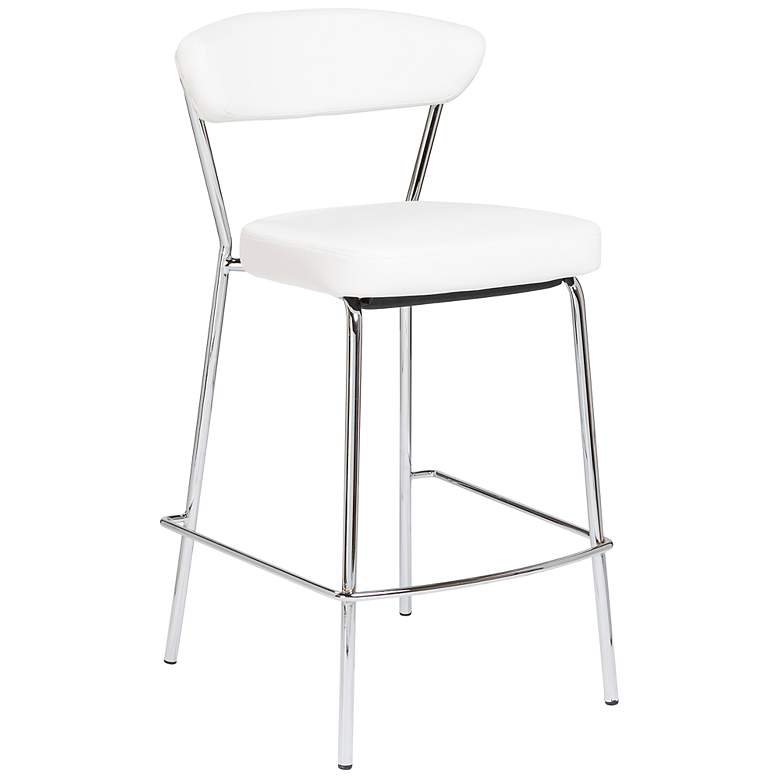 Image 5 Draco 25 1/2" White Leatherette Counter Stools Set of 2 more views