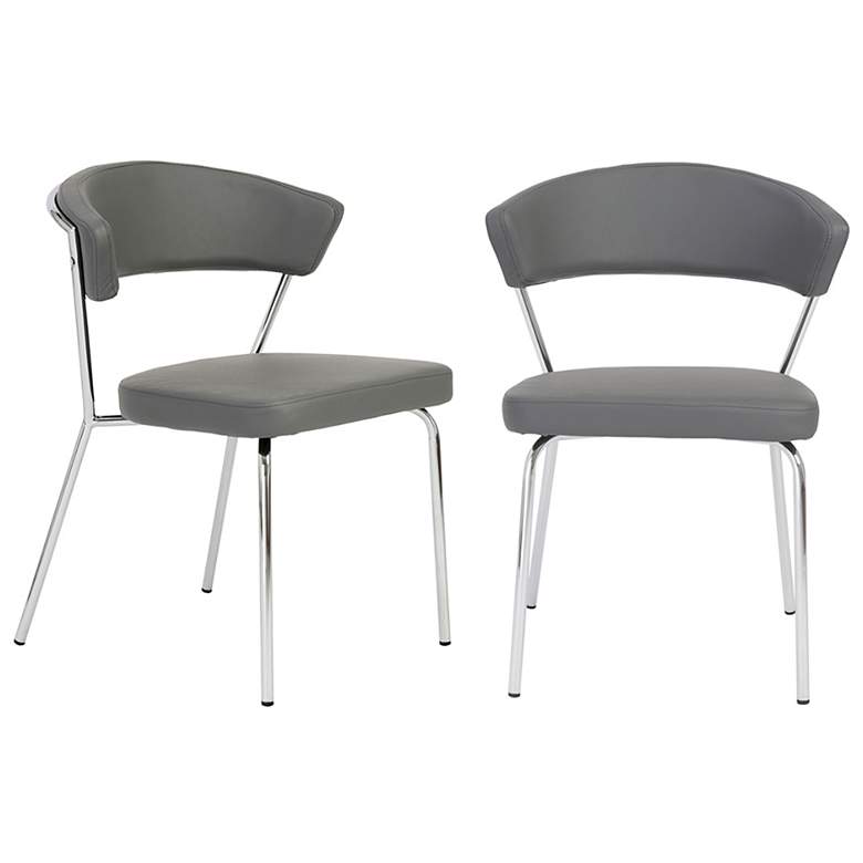 Image 2 Draco Gray Leatherette Side Chair more views