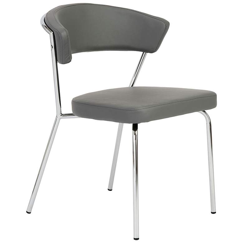 Image 4 Draco Gray Leatherette Side Chair more views