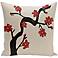Dragon Red Floral 20" Square Outdoor Throw Pillow