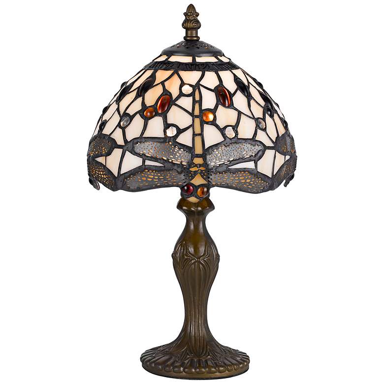 Image 1 Dragonfly 14" High Tiffany Accent Lamp
