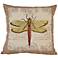Dragonfly 17" Square Down Throw Pillow