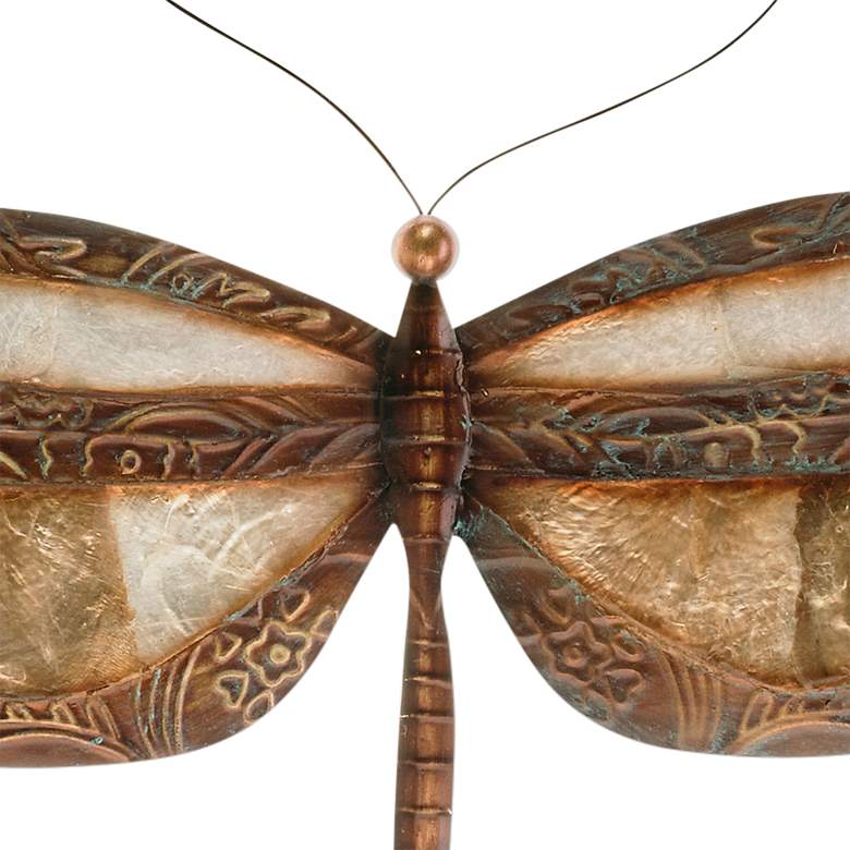 Image 3 Dragonfly 17 inch Wide Earthtoned With Brown Border Wall Decor more views