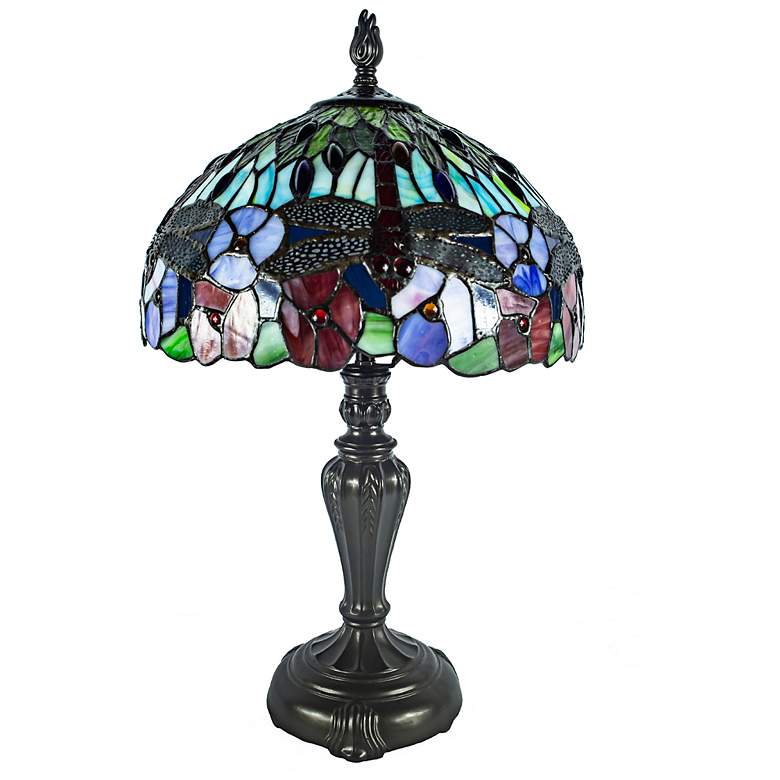 Image 4 Dragonfly Bounty 20"H Fieldstone Bronze Accent Table Lamp more views