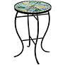 Dragonfly Mosaic Black Iron Outdoor Accent Table