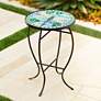 Dragonfly Mosaic Black Iron Outdoor Accent Table