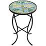Dragonfly Mosaic Black Iron Outdoor Accent Tables Set of 2